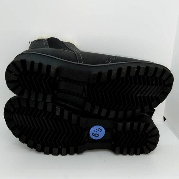 JBU Designer Womens NEW Faux Fur Lined Matte Black Chelsea Boots - sz. 6 1/2 - Picture 5 of 5